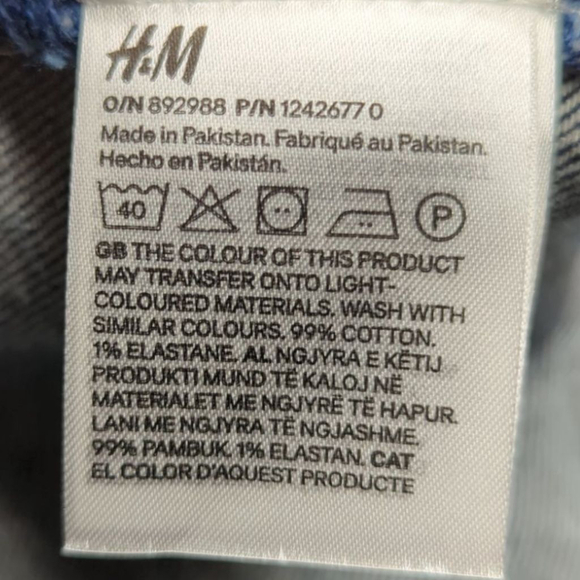 H&M Denim Babydoll Penafore Jumper Dress Dark Denim Small New with Tags - Picture 8 of 9